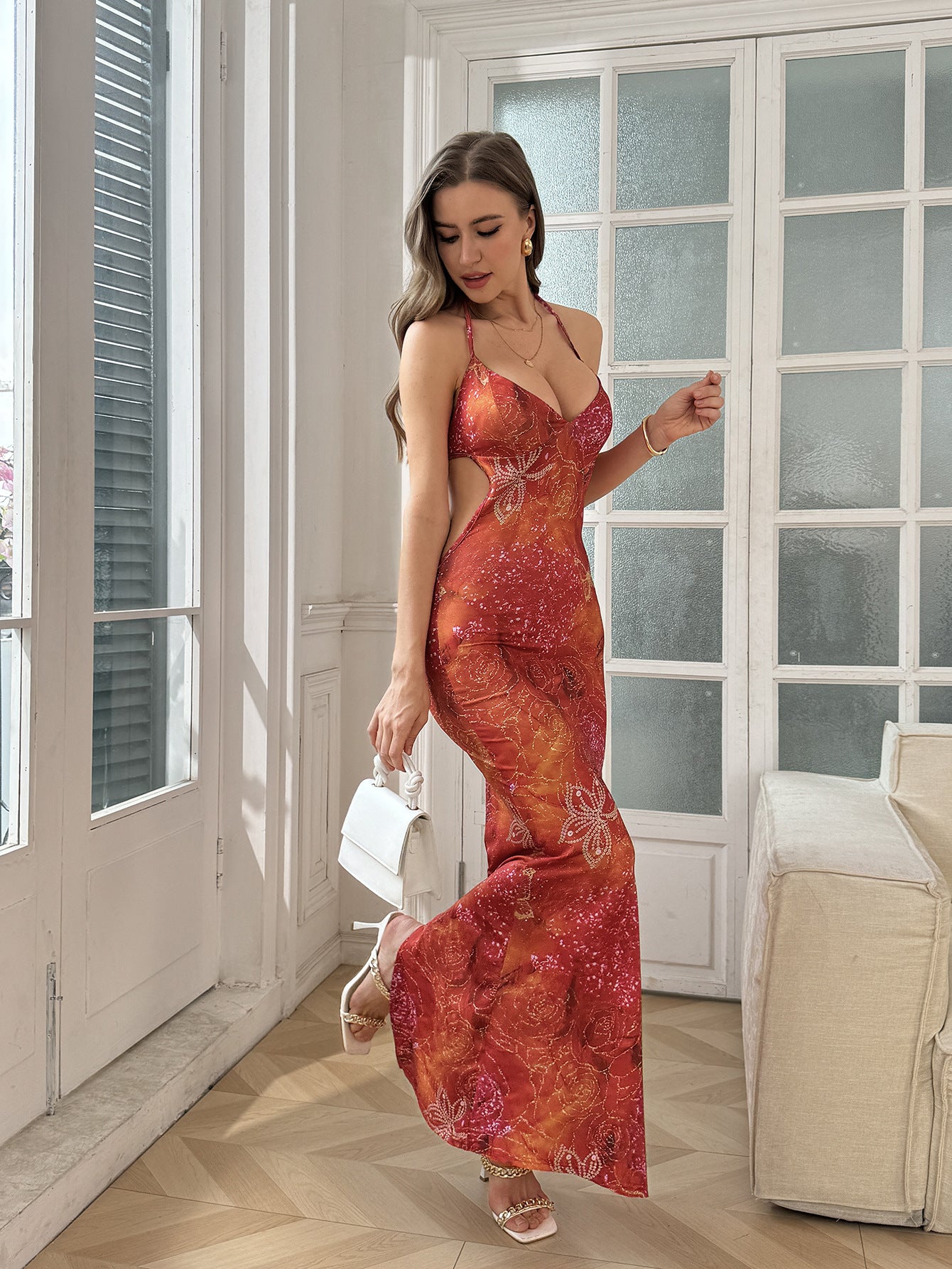 Sexy Print Holiday Dress Summer Sexy Sling Women Clothing