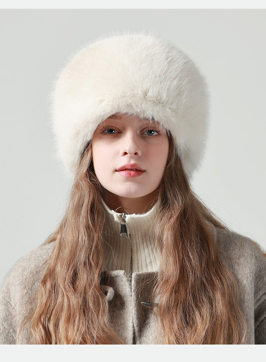 Hat Women Autumn Winter Cotton Padded Cap Warm Face Showing Little Wild Ear Protection t Bucket Plush Bucket Hat