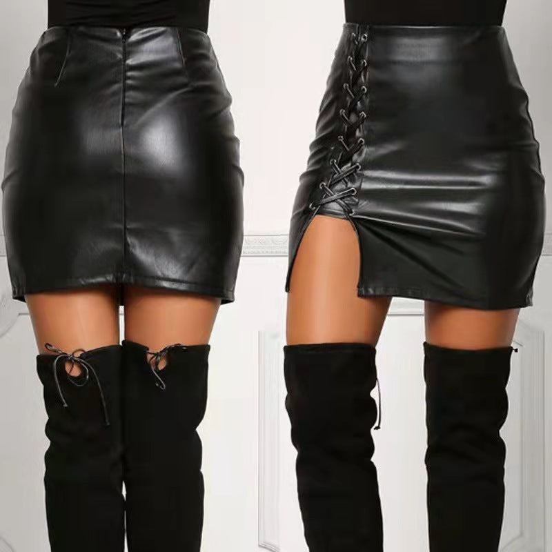 Graceful Fashionable High Waist Straps Sheath Split Women Skirt Women