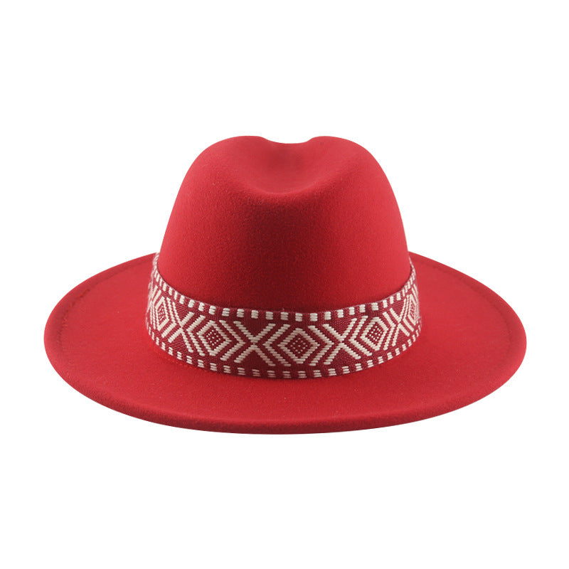 [Minimum order quantity is 2 pieces]Felt Cap Hat Top Hat Webbing Hat Autumn Winter Men Women Cowboy Hat