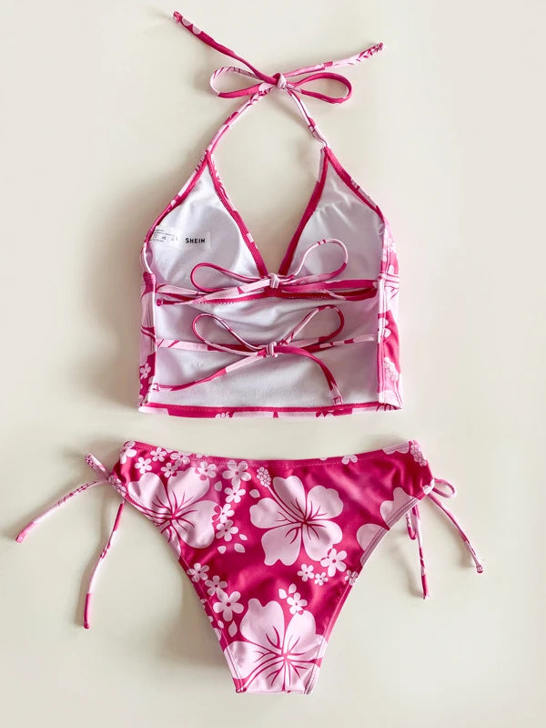 Swimsuit Lady Sexy Printed High Waist Bikini Split Swimsuit Bikini