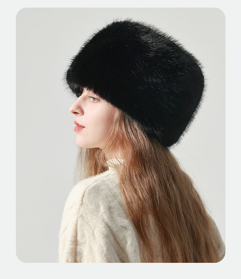Hat Women Autumn Winter Cotton Padded Cap Warm Face Showing Little Wild Ear Protection t Bucket Plush Bucket Hat