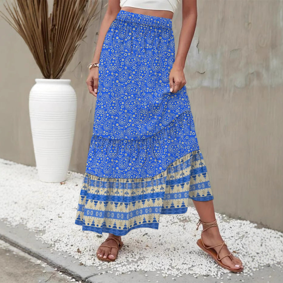 Spring Summer Women Casual Print Holiday Skirt