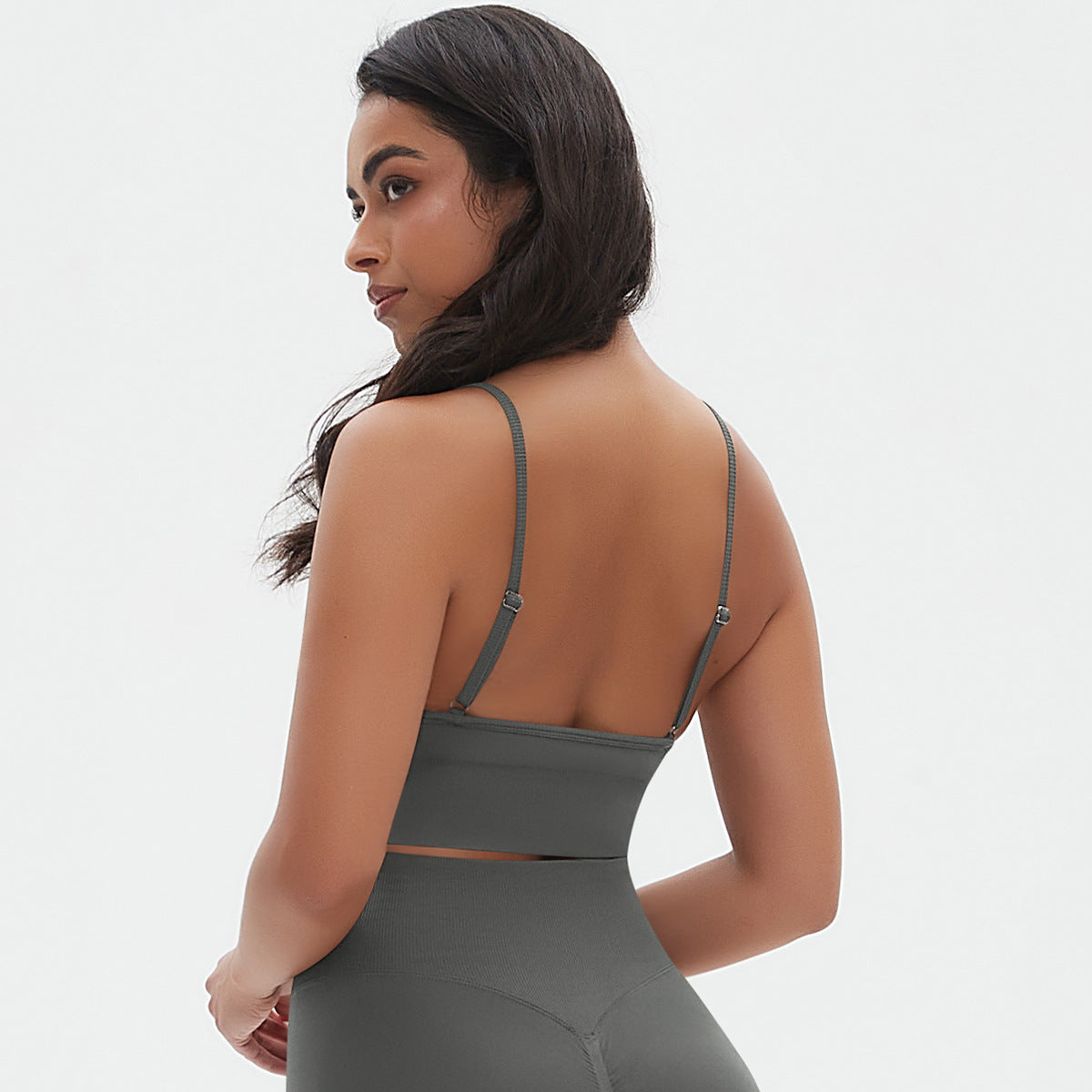 Seamless Knitted Quick Drying Yoga Vest Camisole Solid Color Beauty Back Outdoor Professional Sports Running Workout Bra