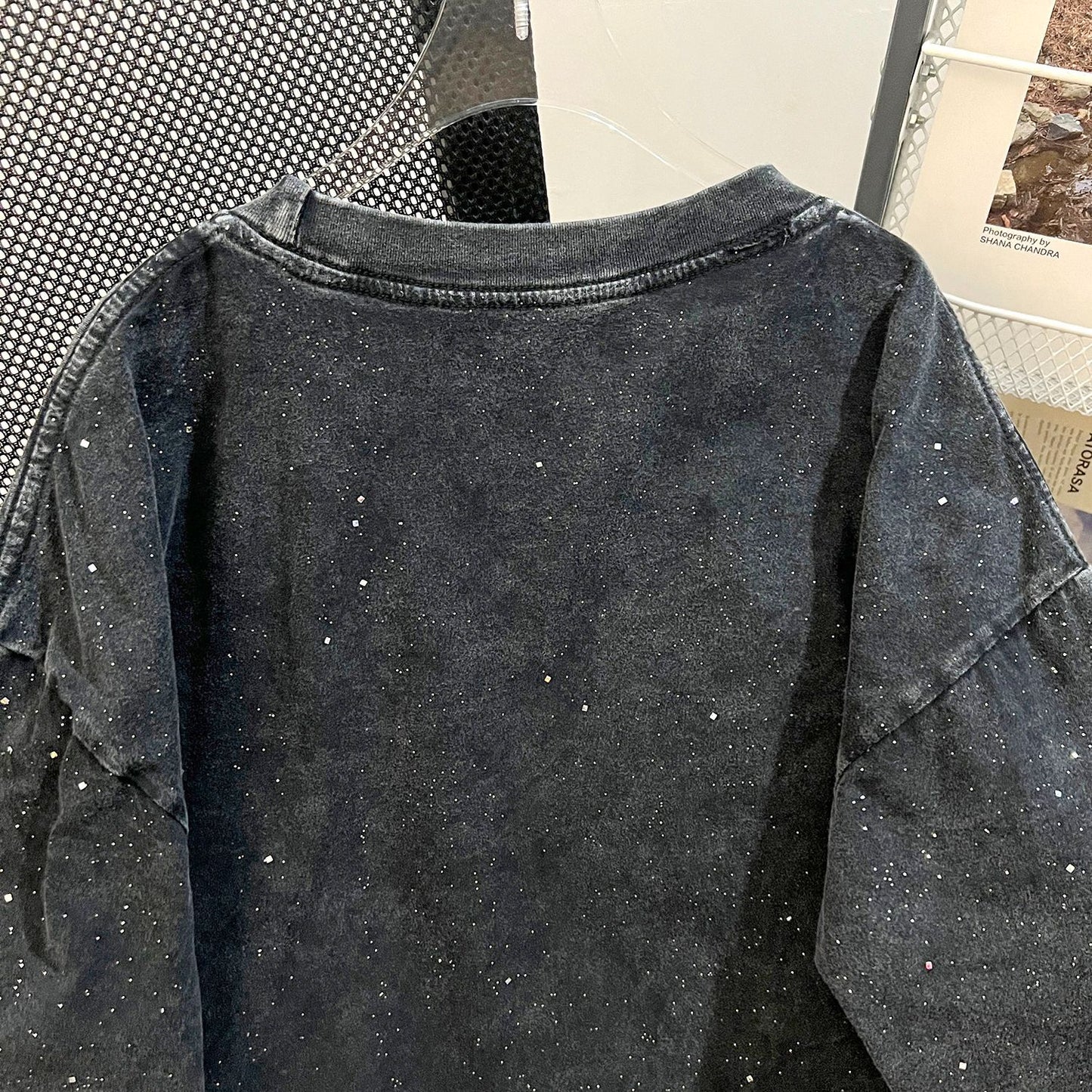 Starry Wash Vintage Cotton Loose Top Women Niche Design Washed Distressed Short Sleeved T shirt