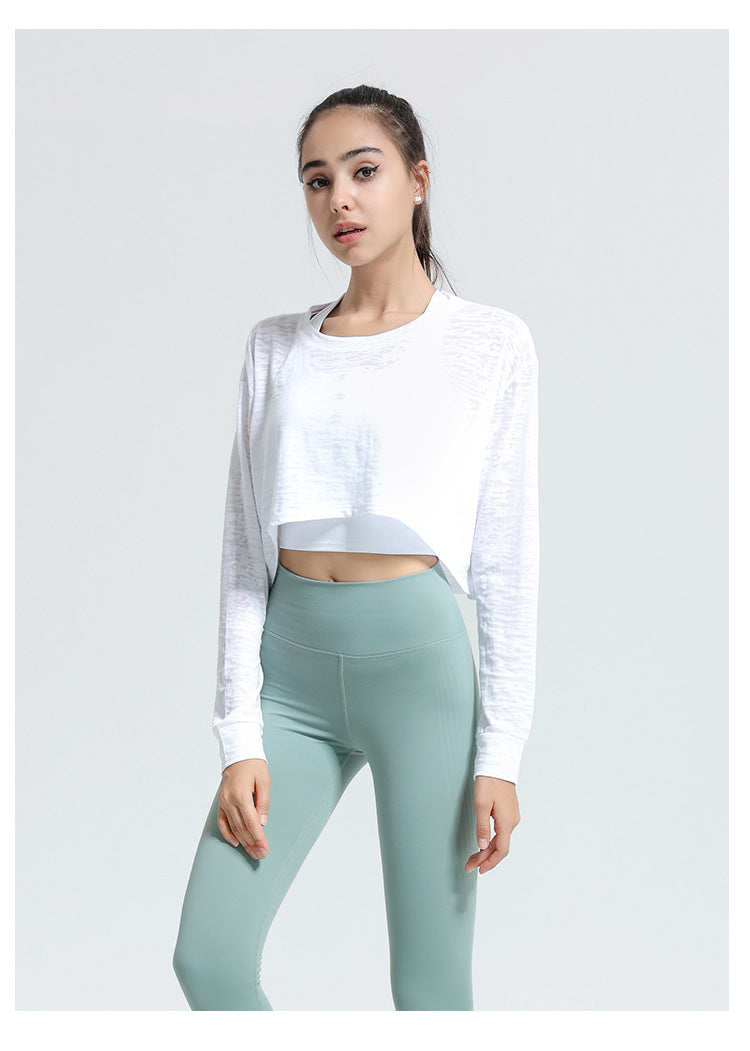 Sports Top Women Autumn Long Sleeve Loose T-shirt Running Yoga Clothes Workout Clothes Quick Drying Clothes Blouse