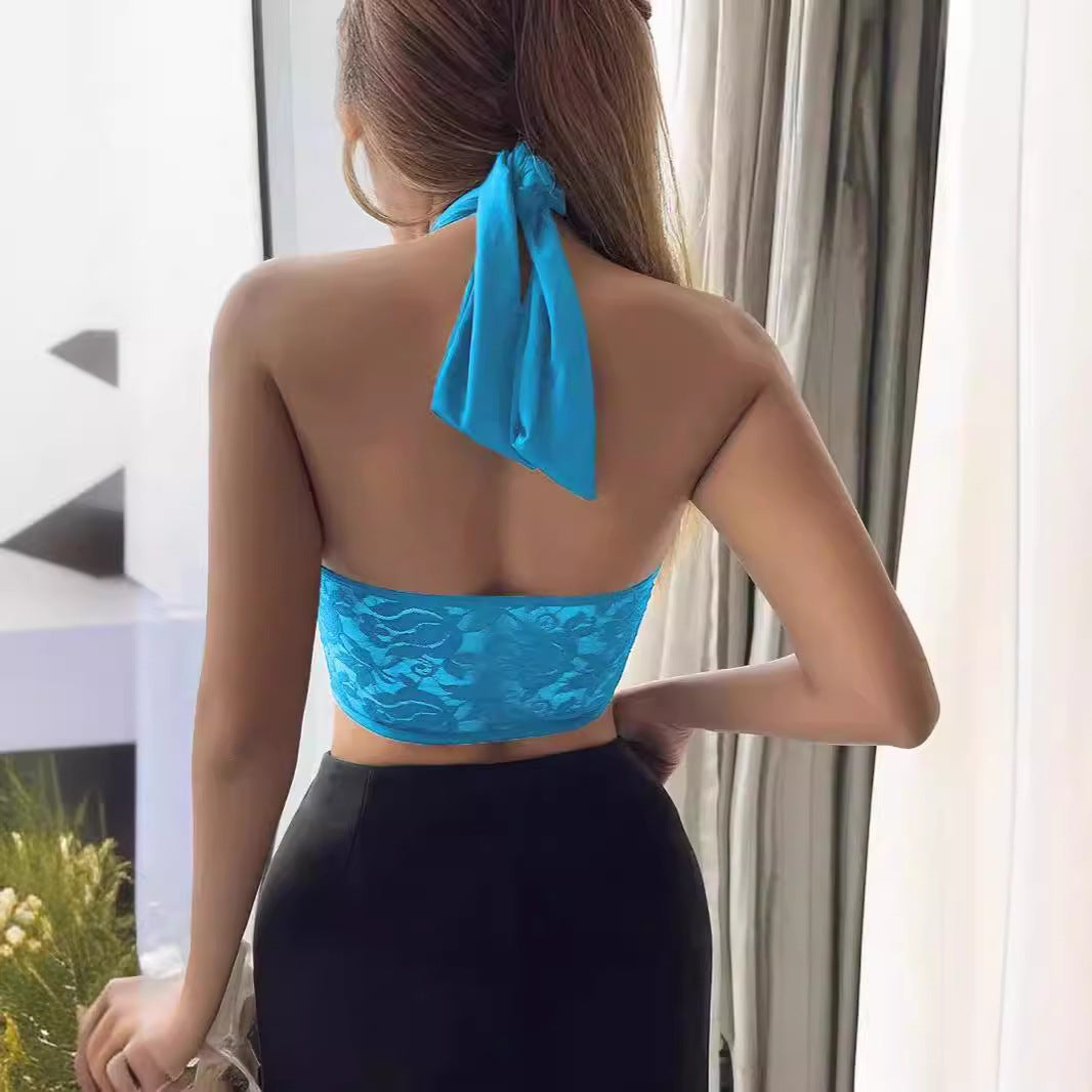 Sexy Top Sexy Lace Women Clothing Halter Wrapped Chest Steel Ring Boning Corset Sexy Clothing
