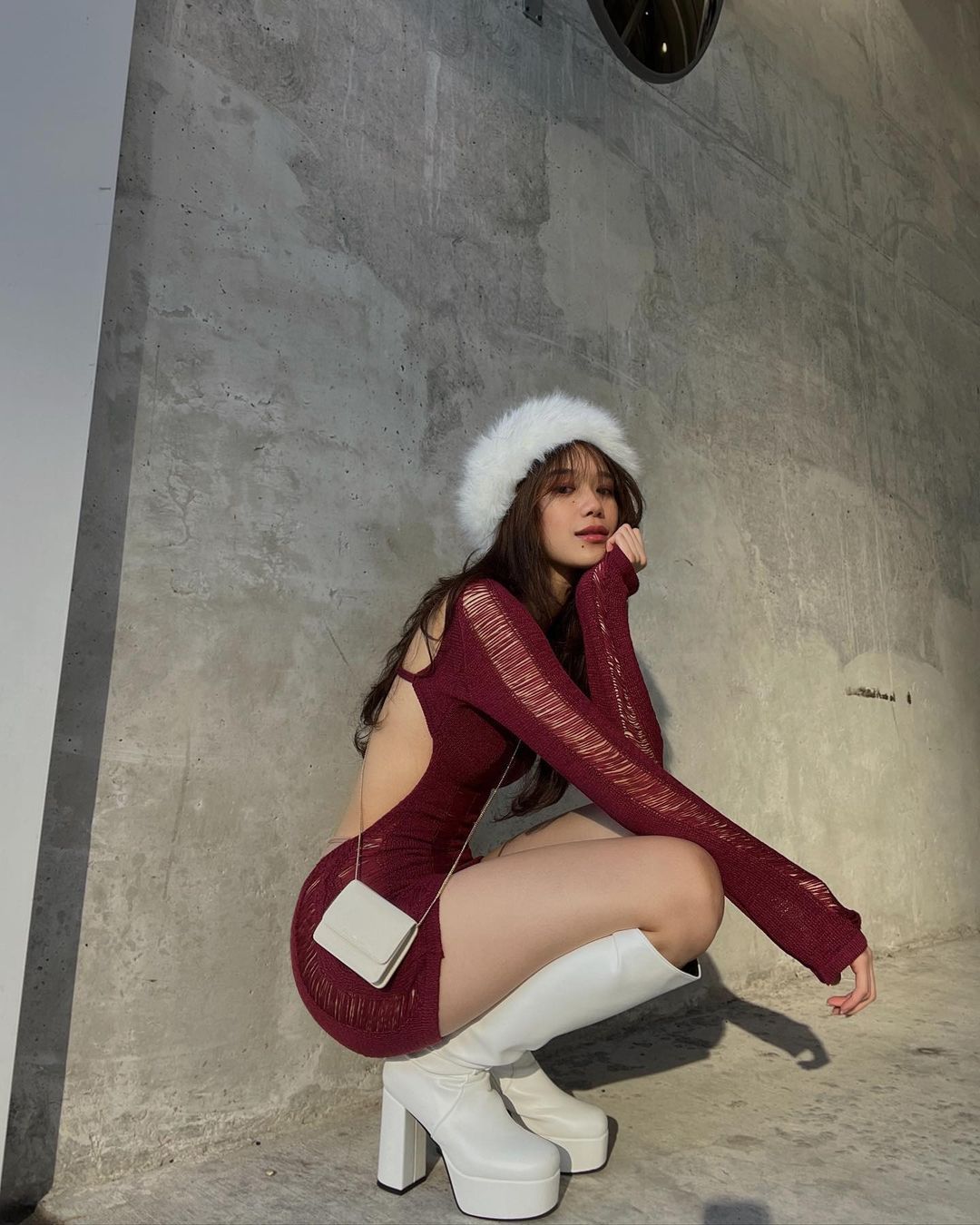 Long Sleeve Hollow Out Cutout Backless Dress Sexy Tight Hollow Out Cutout-out Sheath Woolen Spring Summer Women Clothing Dress