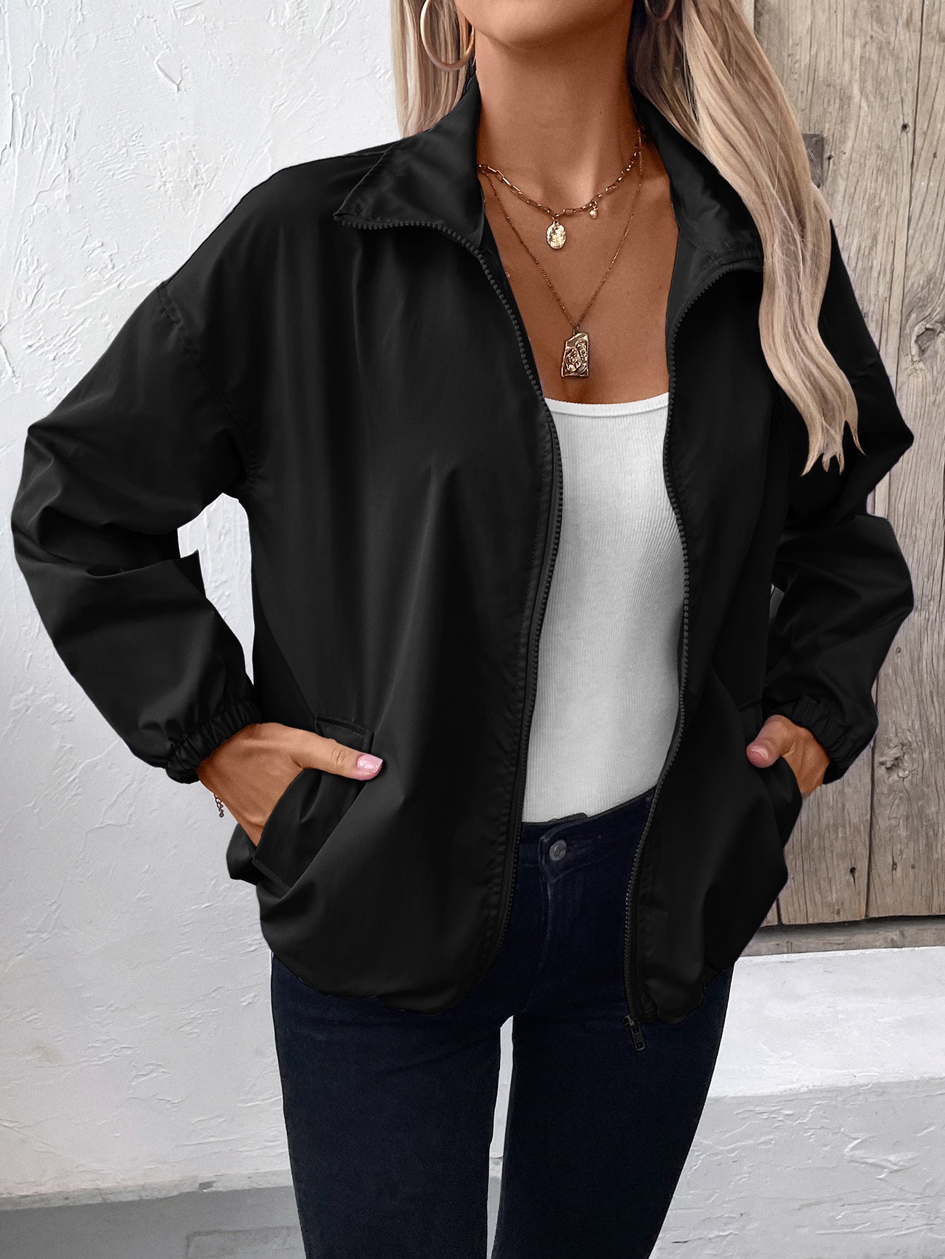 Women Clothing Waterproof Outdoor Sports Casual Raincoat Casual Coat Jacket Top Women
