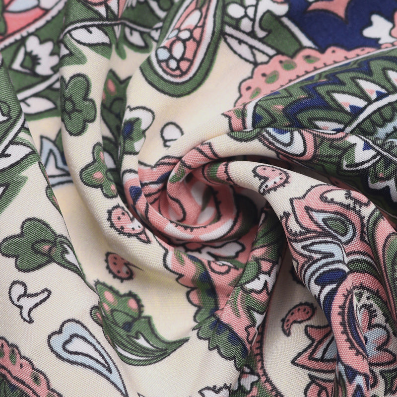 Holiday Travel High Waist Elastic Waist Ethnic Print Loose Bloomers