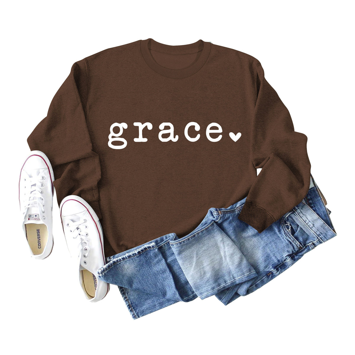Brown White Sweatshirt Font