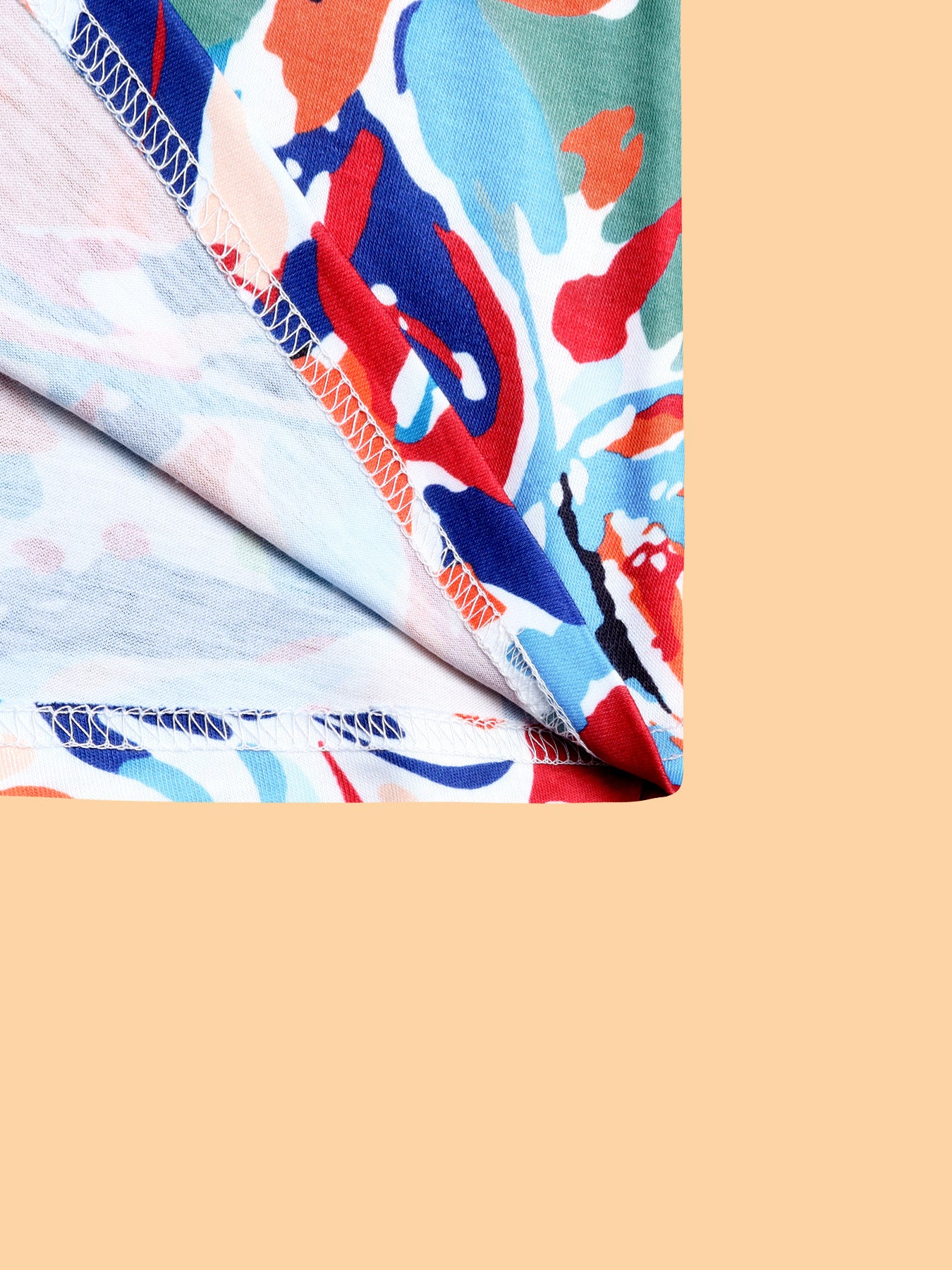 Plus Size Color Drawing Printing Dress