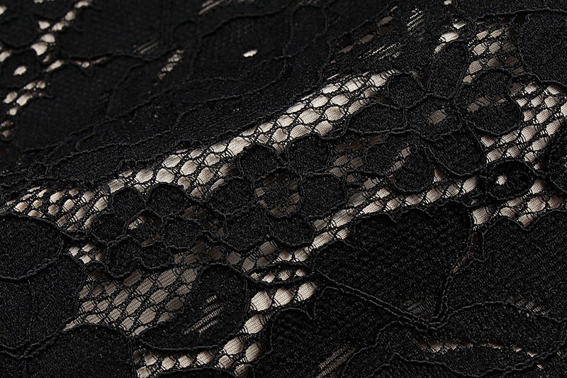 Women Clothing Sexy Lace Sling Slim Fit See through Split High Grade Dress Women