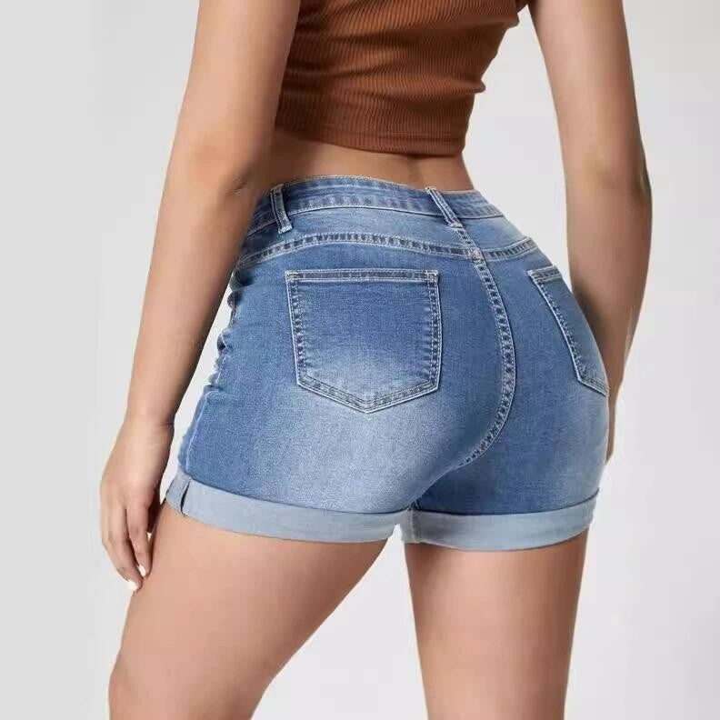 Summer Denim Shorts Women Ripped Fashionable Casual Shorts Pants
