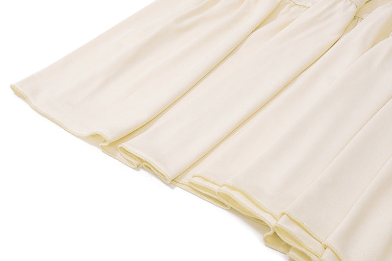 Summer Women Sexy Cropped Low Cut Short Vest French Pleated Skirt Set Women