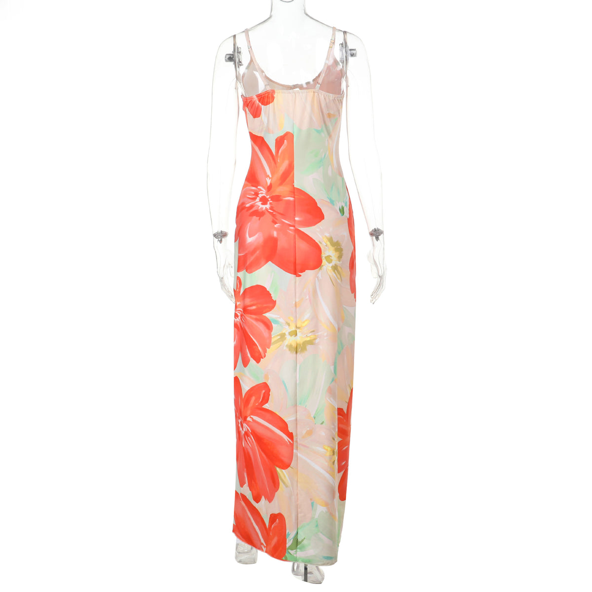 Sexy Suspenders Hollow Out Cutout Print Backless Dress Women Vacation Sexy Dress
