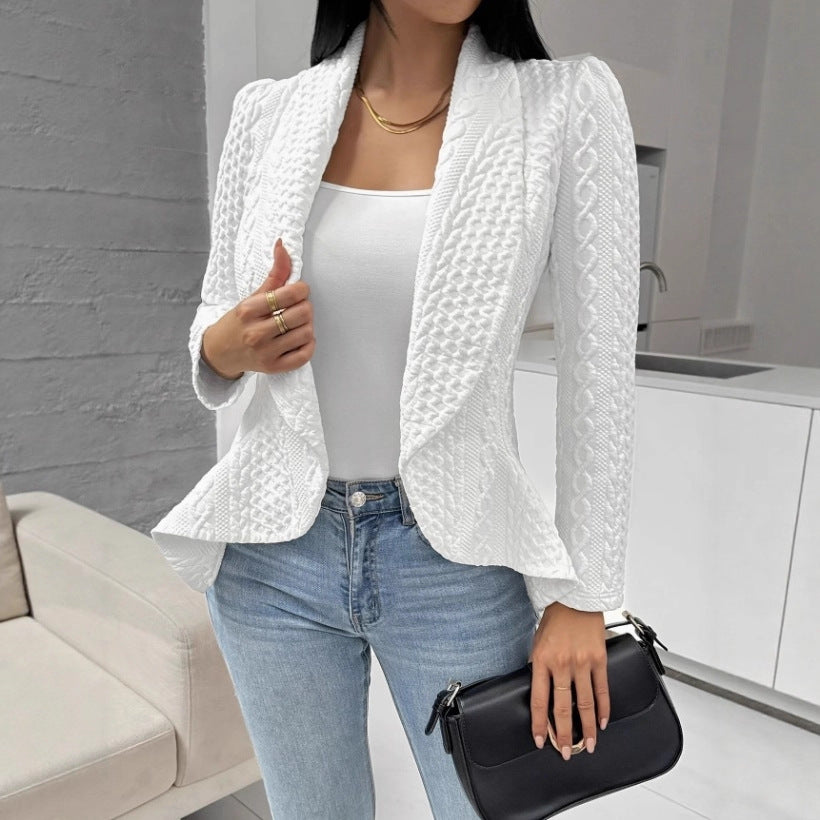 Autumn Winter Solid Color Cardigan Coat for Women