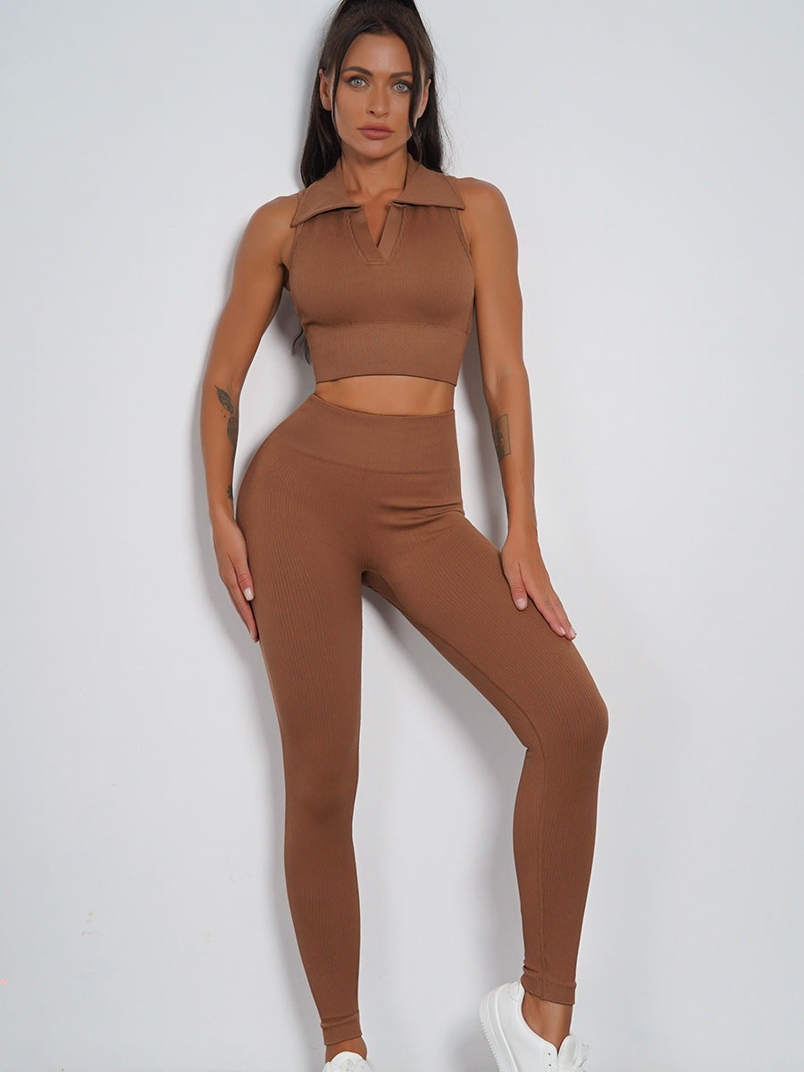 Sports Suit Quick Drying Seamless Yoga Clothes Sports Shockproof Yoga Bra Fitness Yoga Pants Breathable Shorts