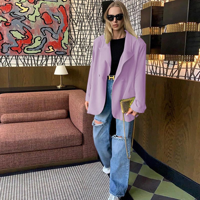 Autumn Long Women Clothing Casual Office Small Blazer for Women