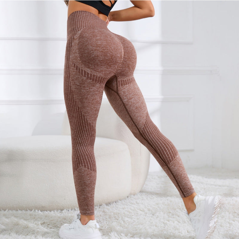 Seamless Knitting Sports Yoga Fitness Leggings High Waist Hip Lift Breathable Tight Waist Slimming Yoga Pants