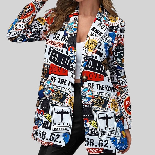 Women Non Positioning Printed Casual Printed Small Blazer Women Clothing