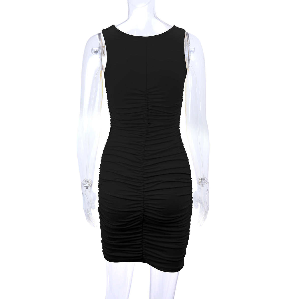 Women Sleeveless Ruffle Hip Sexy Dress