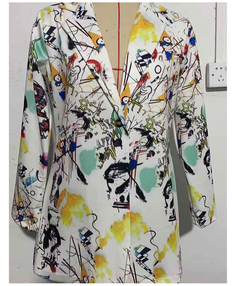 Women Non Positioning Printed Casual Printed Small Blazer Women Clothing