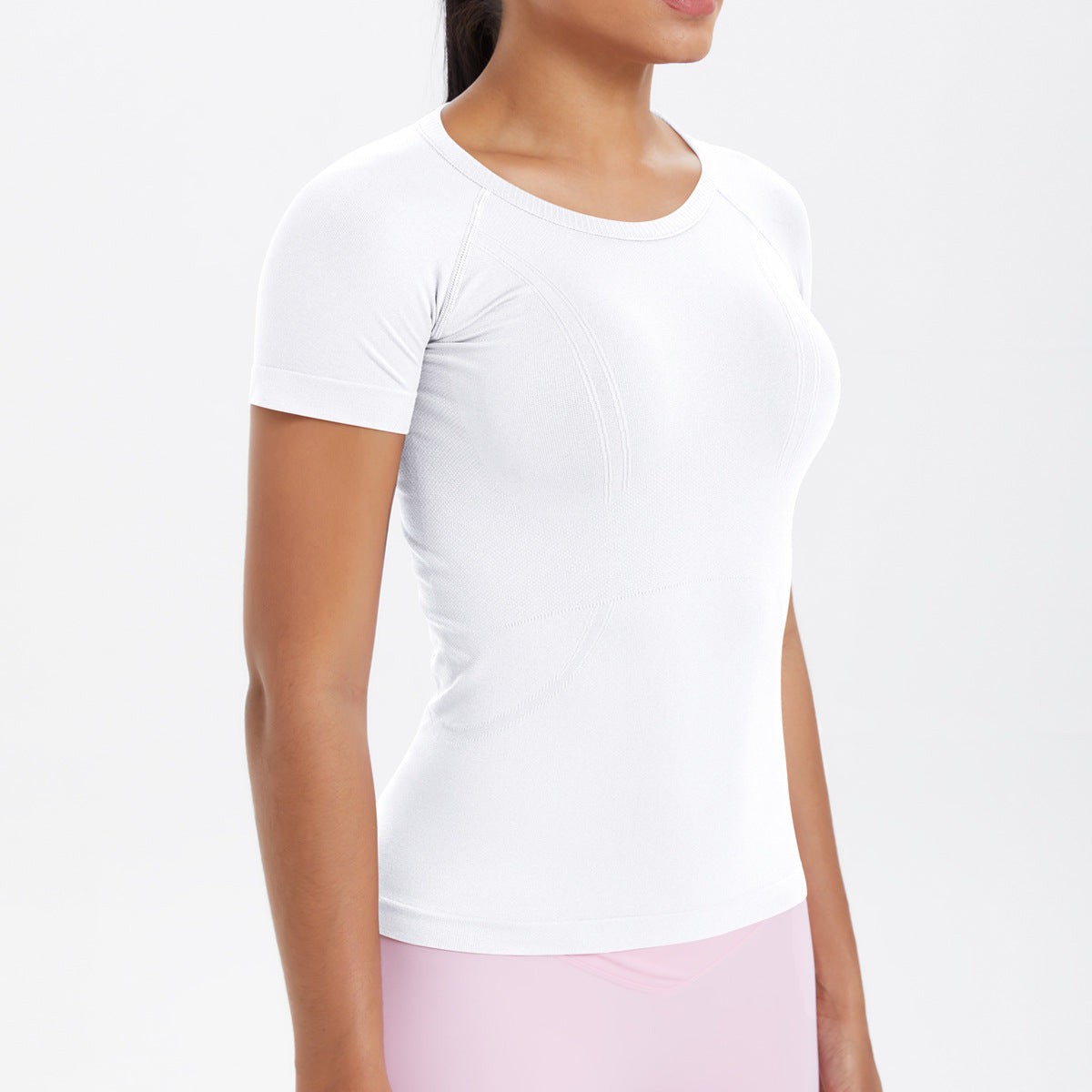 Women Short Sleeve round Neck Exercise T shirt Running Fitness Top Skin Friendly Slim Breathable Yoga Short Sleeve