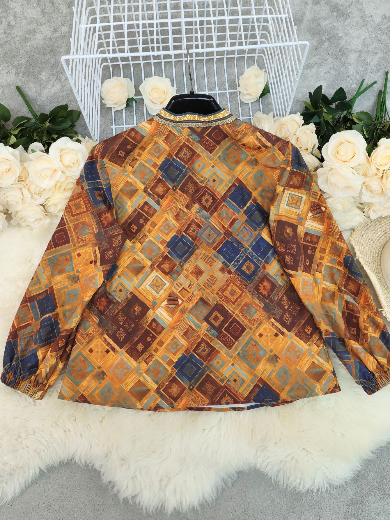 Women Printed Casual Long Sleeve Loose Shirt Top