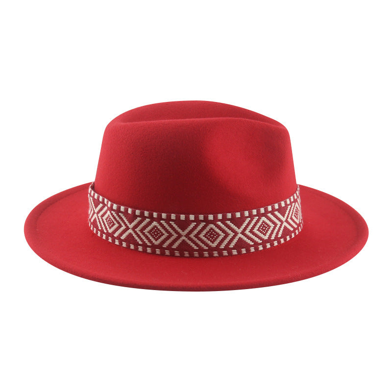 [Minimum order quantity is 2 pieces]Felt Cap Hat Top Hat Webbing Hat Autumn Winter Men Women Cowboy Hat