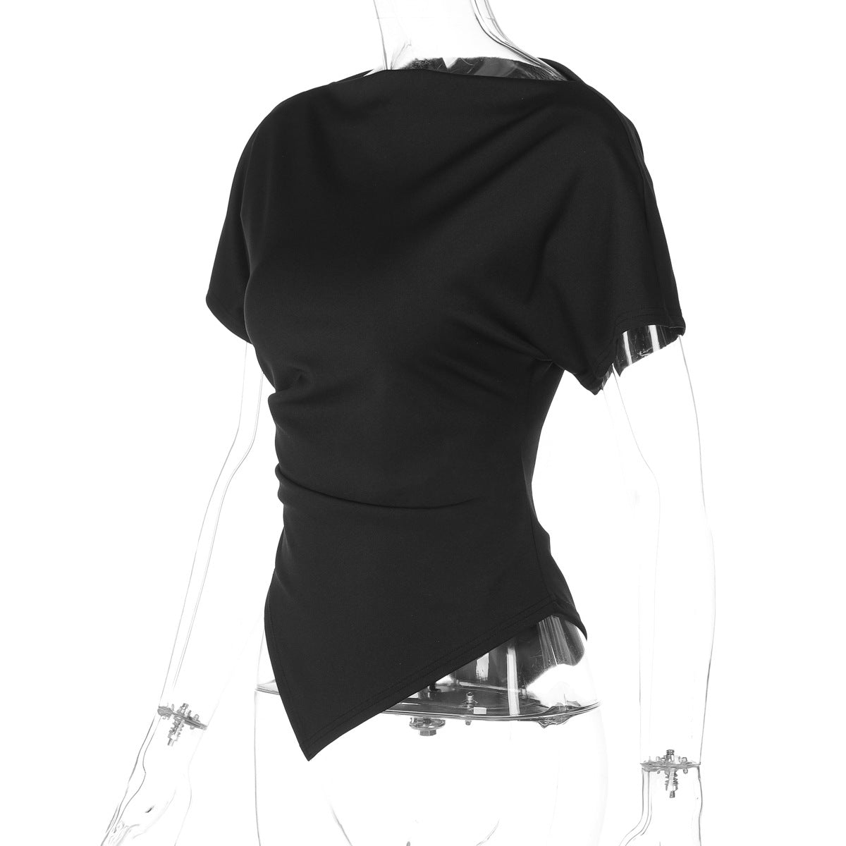 Women Clothing Spring Slim Fit Slimming Top Solid Color Underwear Short Sleeved T shirt