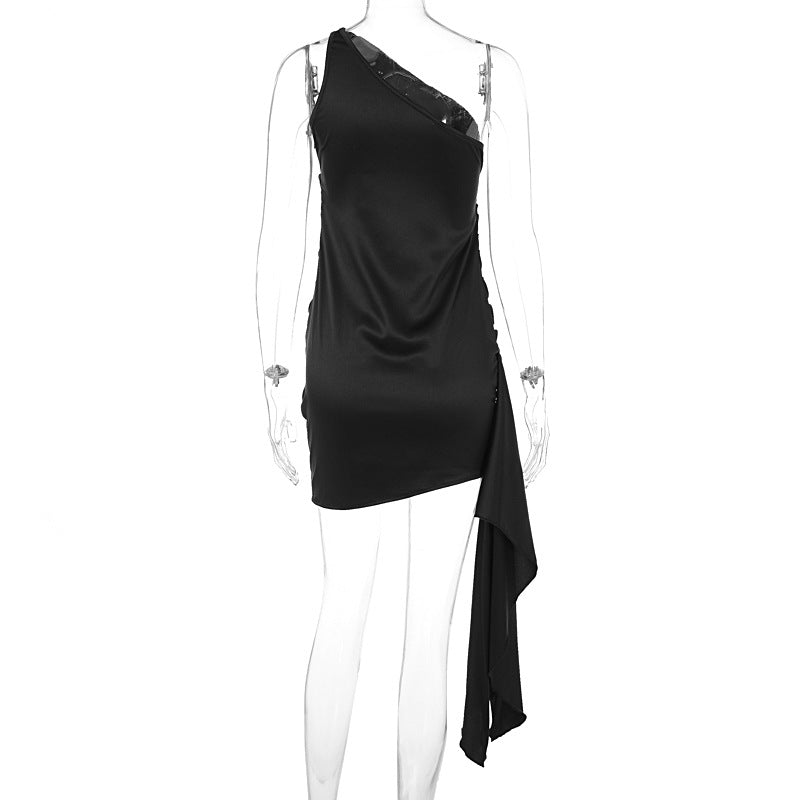 Summer Women Single Shoulder Slim Sexy Ribbon Hip Bag Dress Women