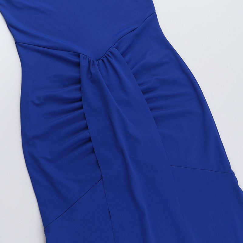 Dress Women round Neck Sleeveless Slim Fit Dress Sexy Solid Color Dress
