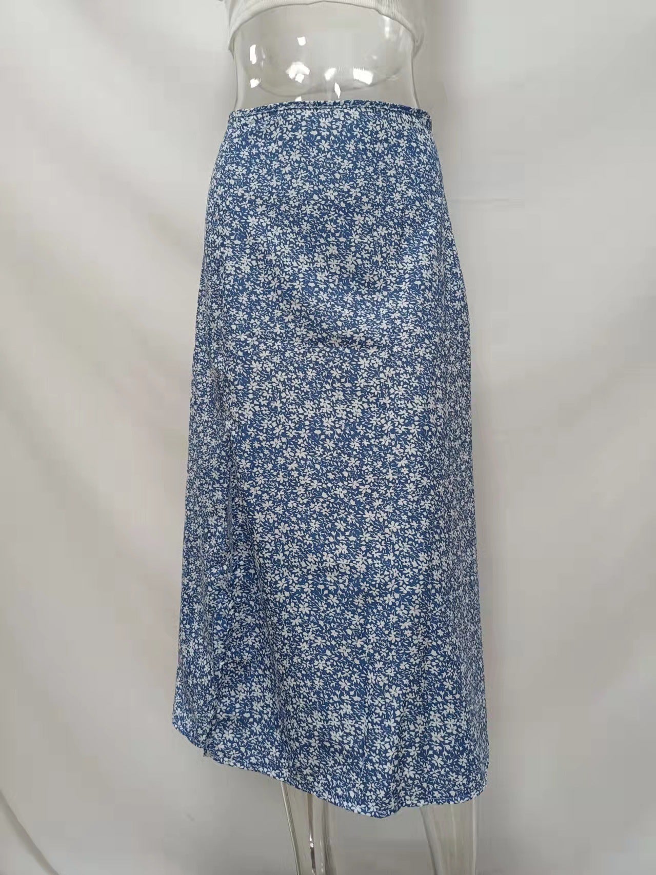 Summer Floral Skirt Split A- line Sheath Mid-Waist Skirt