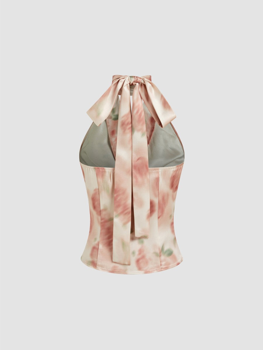 Acetate Satin Sexy Dopamine Sexy Halter Spaghetti Straps Top Slim High Sense Sexy Women Sleeveless Blouse