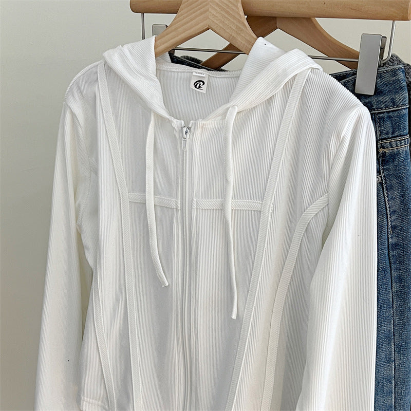 Autumn Winter Sweater Women Hooded Long Sleeve Short Cardigan Sexy Slim Fit Warm Jacket
