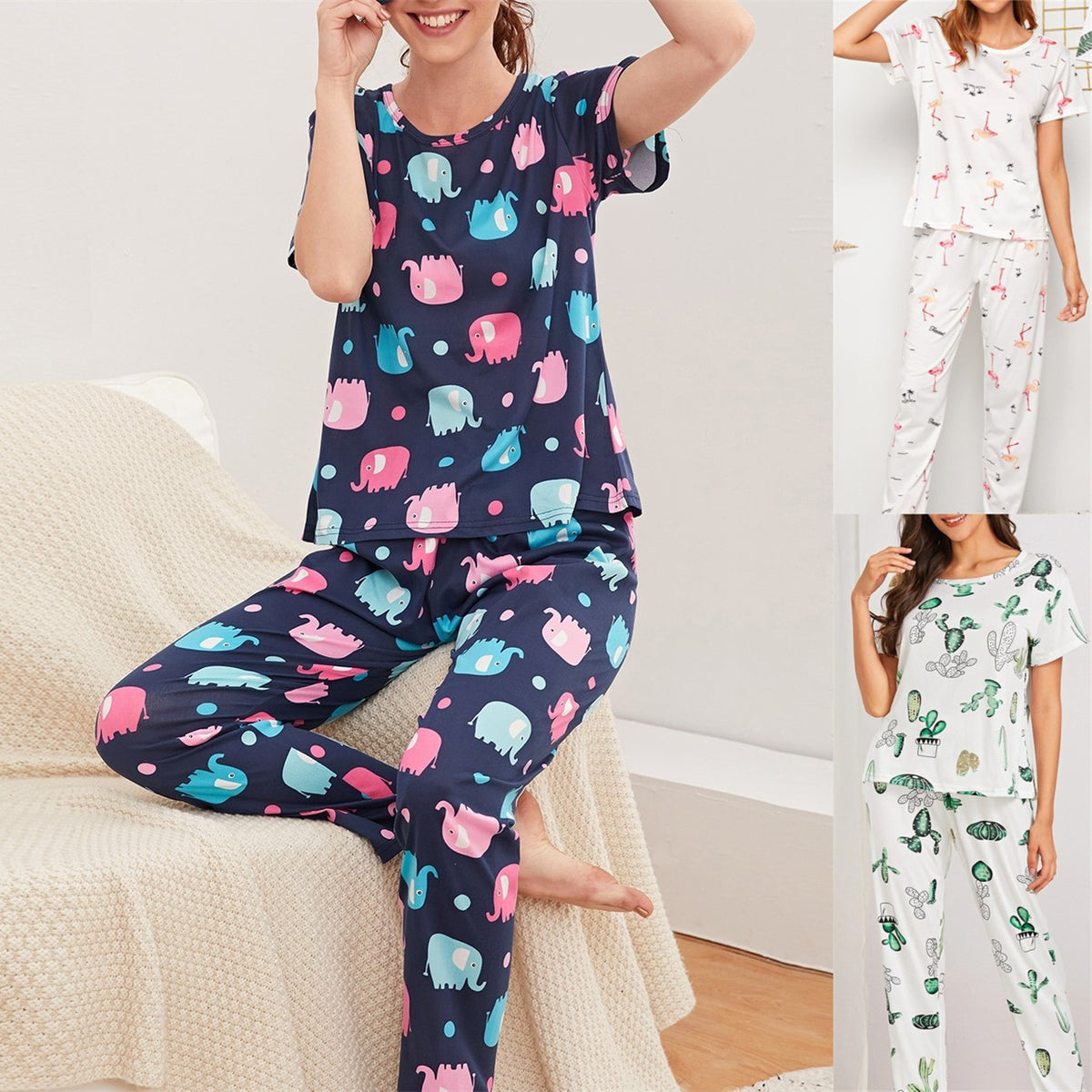 Sources Pajamas Women Home Wear Two-Piece Set