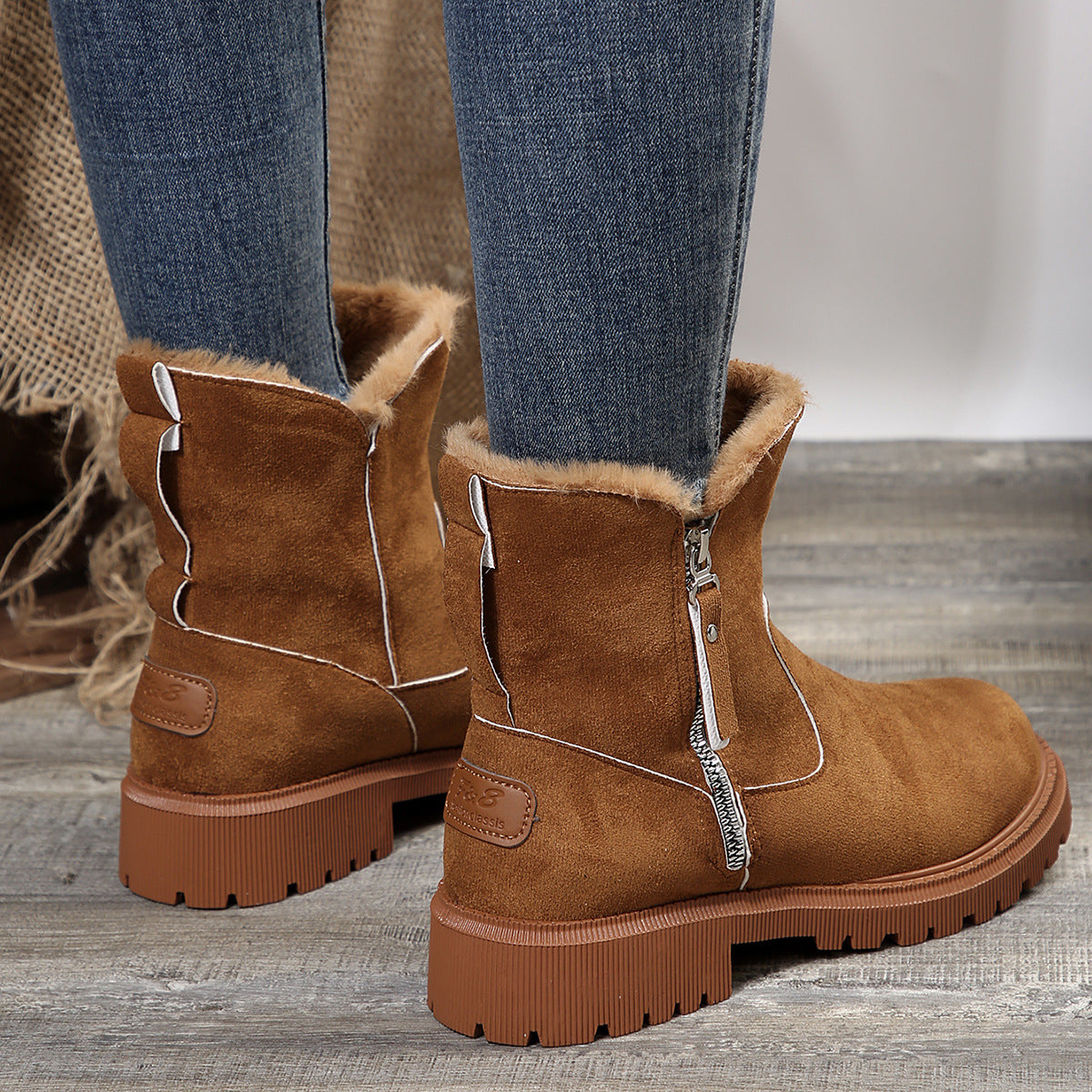 Mid Calf plus Velvet Platform Cotton Padded Boots Women Arrival Thickened Warm Snow Boots