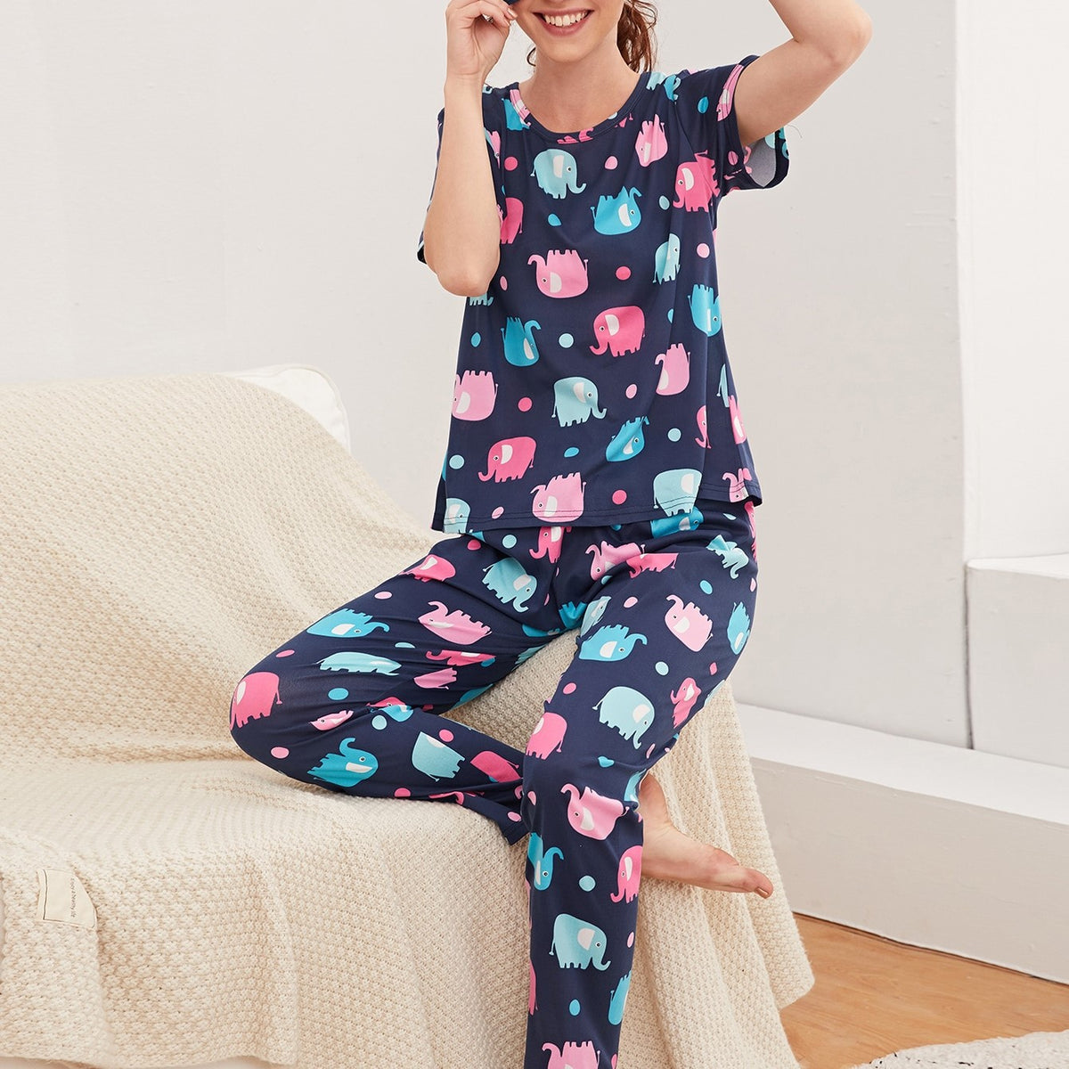 Sources Pajamas Women Home Wear Two-Piece Set