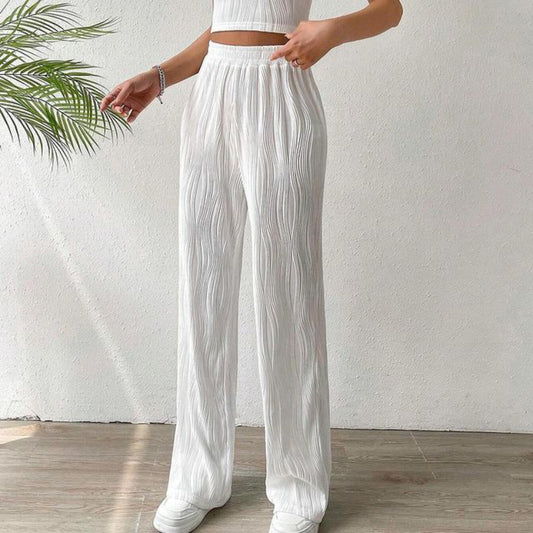 Fall Women's Clothing Office Striped Straight Women Casual Pants High Waist Slimming Women Pants