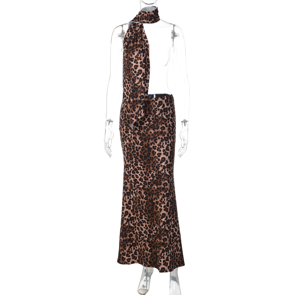 French Women Autumn Winter Printing Slim Fitting Cool Leopard Print Women
