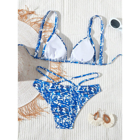 Printed Sexy Bikini Swimsuit Women Vacation Beach Spring Swimsuit Bikini