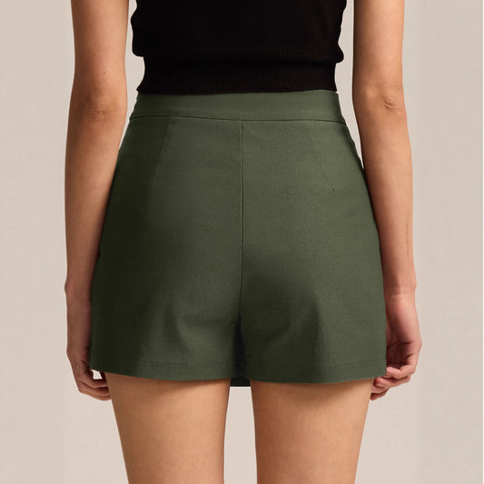 Women Clothing High Waist Slit Pantskirt High Quality Stretch Zipper Culottes Skirt