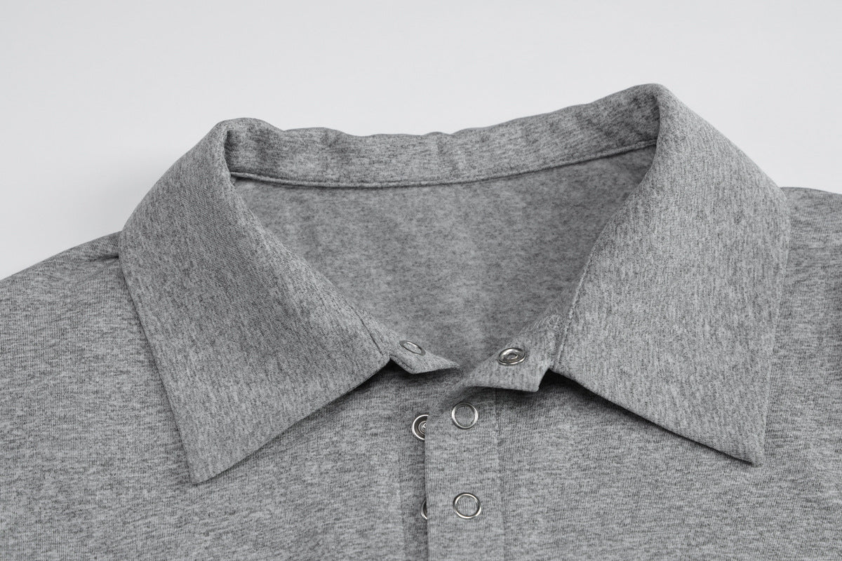Cardigan Long Sleeve Button Top Autumn Slim Collared Knitted T shirt