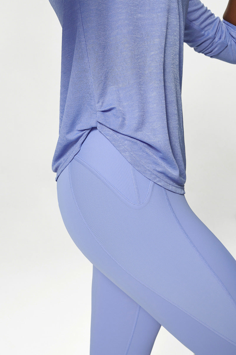 Yoga Clothing Top Loose Long Sleeved Sports Top Women Quick Drying Fitness T shirt Sports Blouse