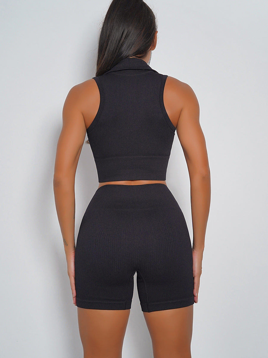 Sports Suit Quick Drying Seamless Yoga Clothes Sports Shockproof Yoga Bra Fitness Yoga Pants Breathable Shorts