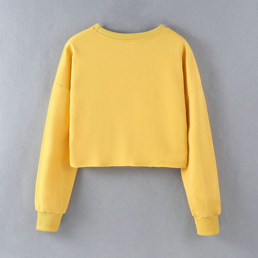 Street Internet Influencer Fashionmonger 80 Letters Sexy Women Top Short Long Sleeve