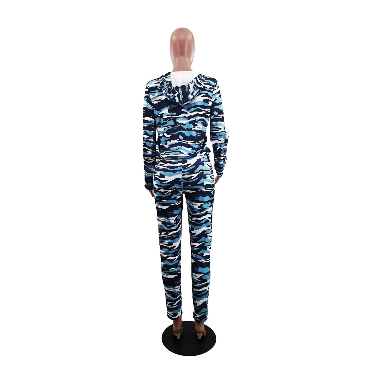 Camouflage Sports Printing Fall Winter Coat Trousers Two Piece Sets