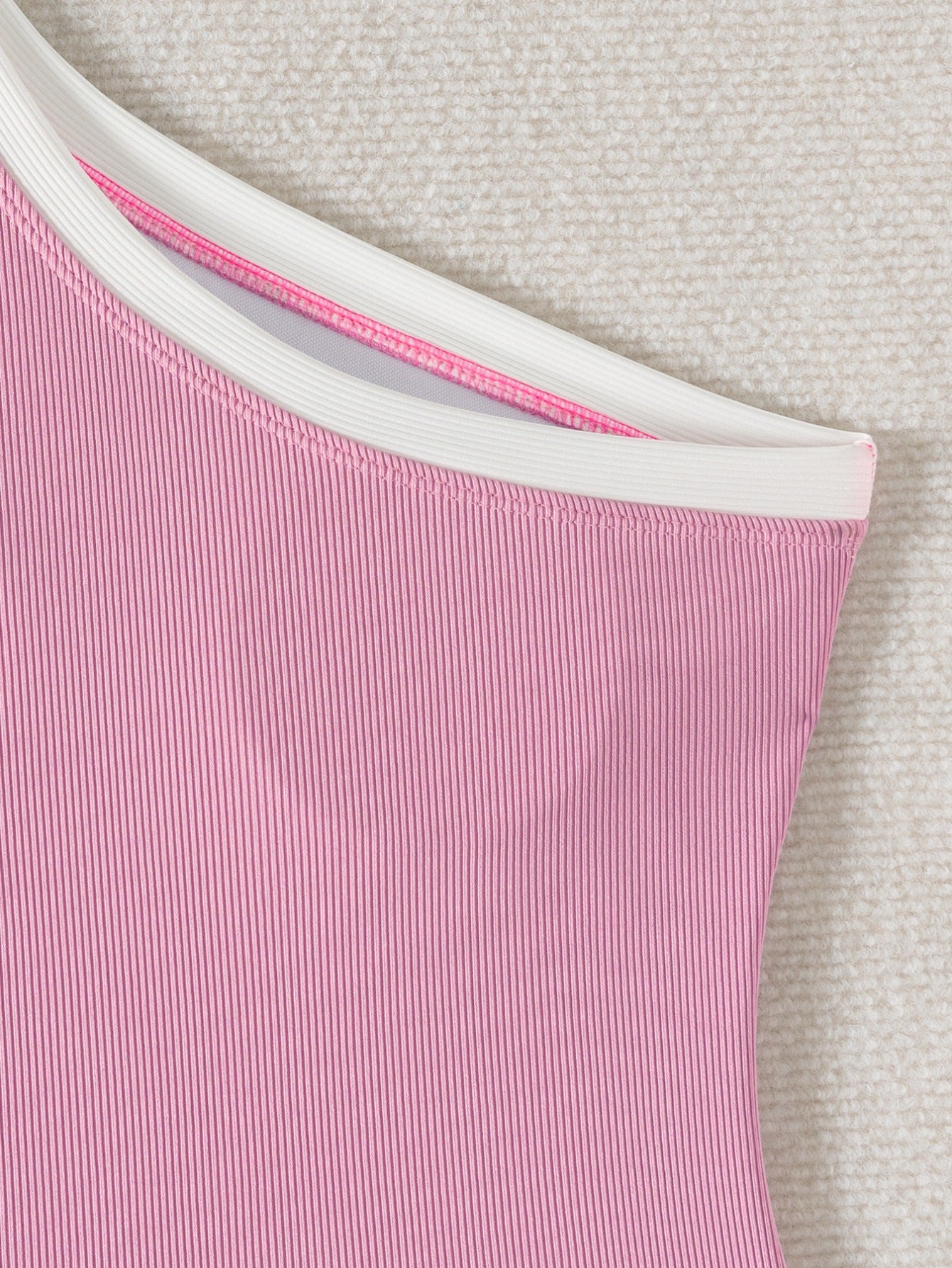Solid Color Sexy One Shoulder Design One Piece Women Swimsuit