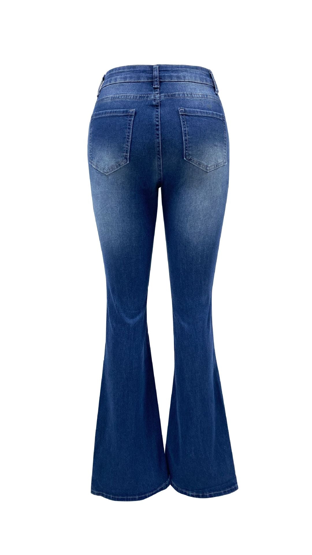 Vintage Jeans Women Spring Stretch Slim Fit Micro Flared Pants Trousers